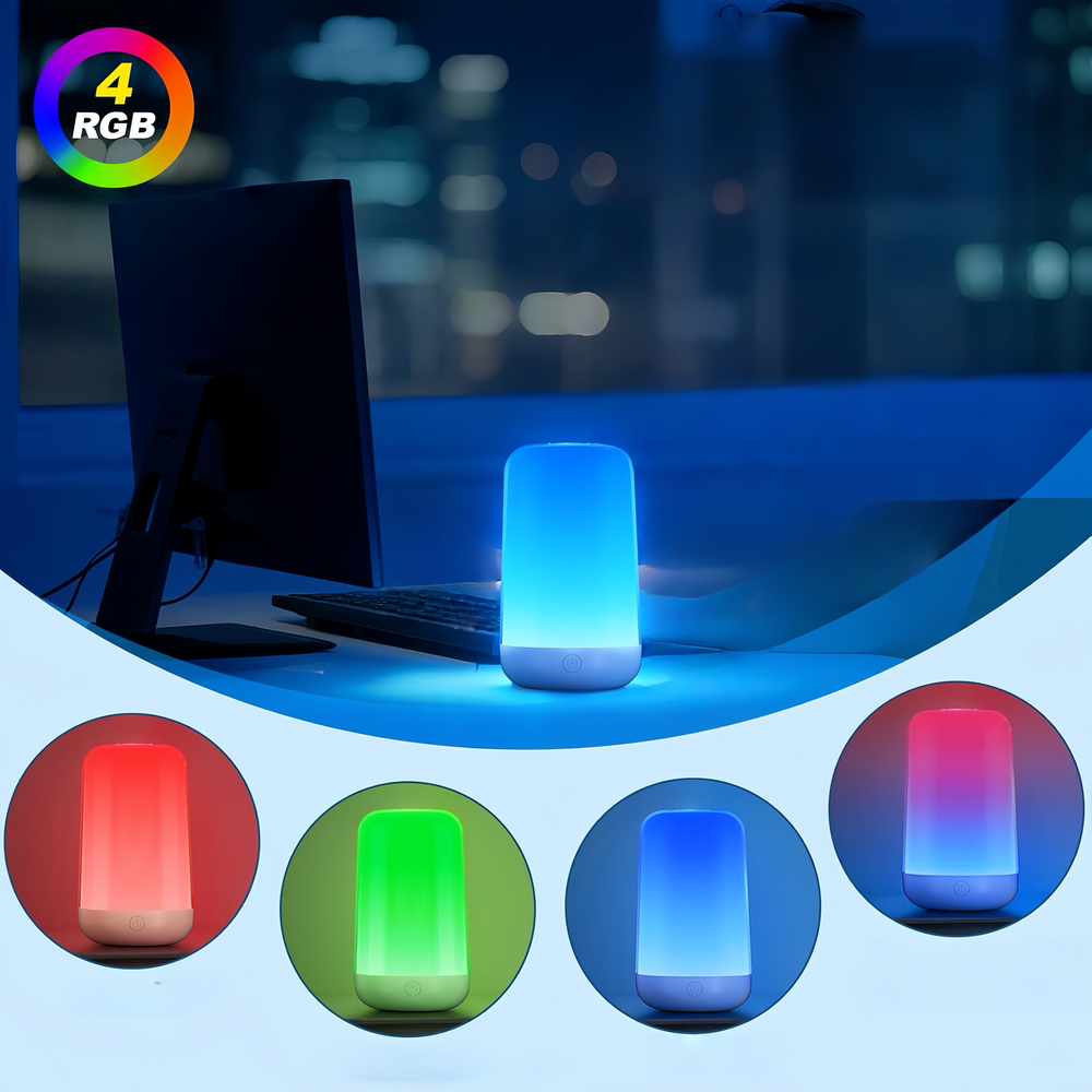 RGB+CCT LED Bord/Natlampe - Bluetooth, Hvid, Touch Dæmpbar, IP20 Indendørs, 5W, RA80, 5V DC USB Input