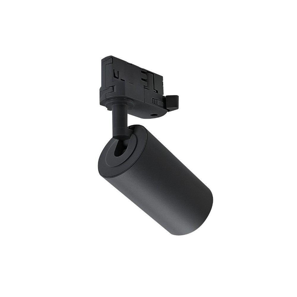 Sort GU10 skinnespot med 6W Dimtowarm pære til 3-faset skinne, inklusiv justerbar farvetemperatur.