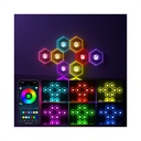 RGBIC Hexagon Infinity Væglys 10 stk. sæt - 10W, 5V input - Luksuriøst lys til enhver indretning!