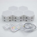 RGBIC Hexagon Væglys 10 stk. sæt med 10W effekt og 5V input - Luksuriøs belysning til ethvert rum.