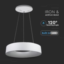 V-Tac 20W LED lysekrone - Hvid, dæmpbar, varm hvid, inkl. lyskilde, 1725lm, RA80, 3 års garanti