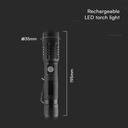 V-Tac 10W LED lygte - 1000 lumens, genopladelig, IP54 - Sort