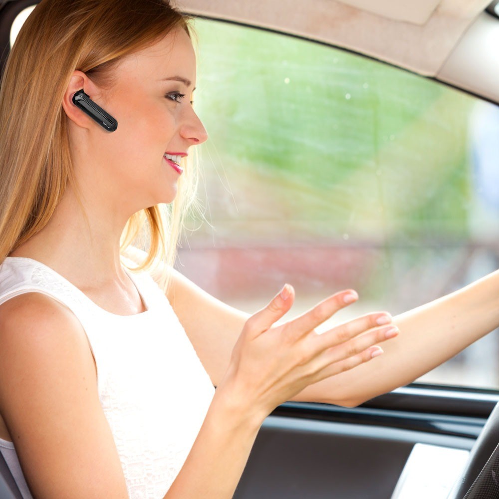 Sort Bluetooth headset med 170mAh batteri