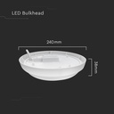 24W Væglampe med 2500lm - 240mm, 3000K, RA80, IP54 - Ideel til udendørs belysning