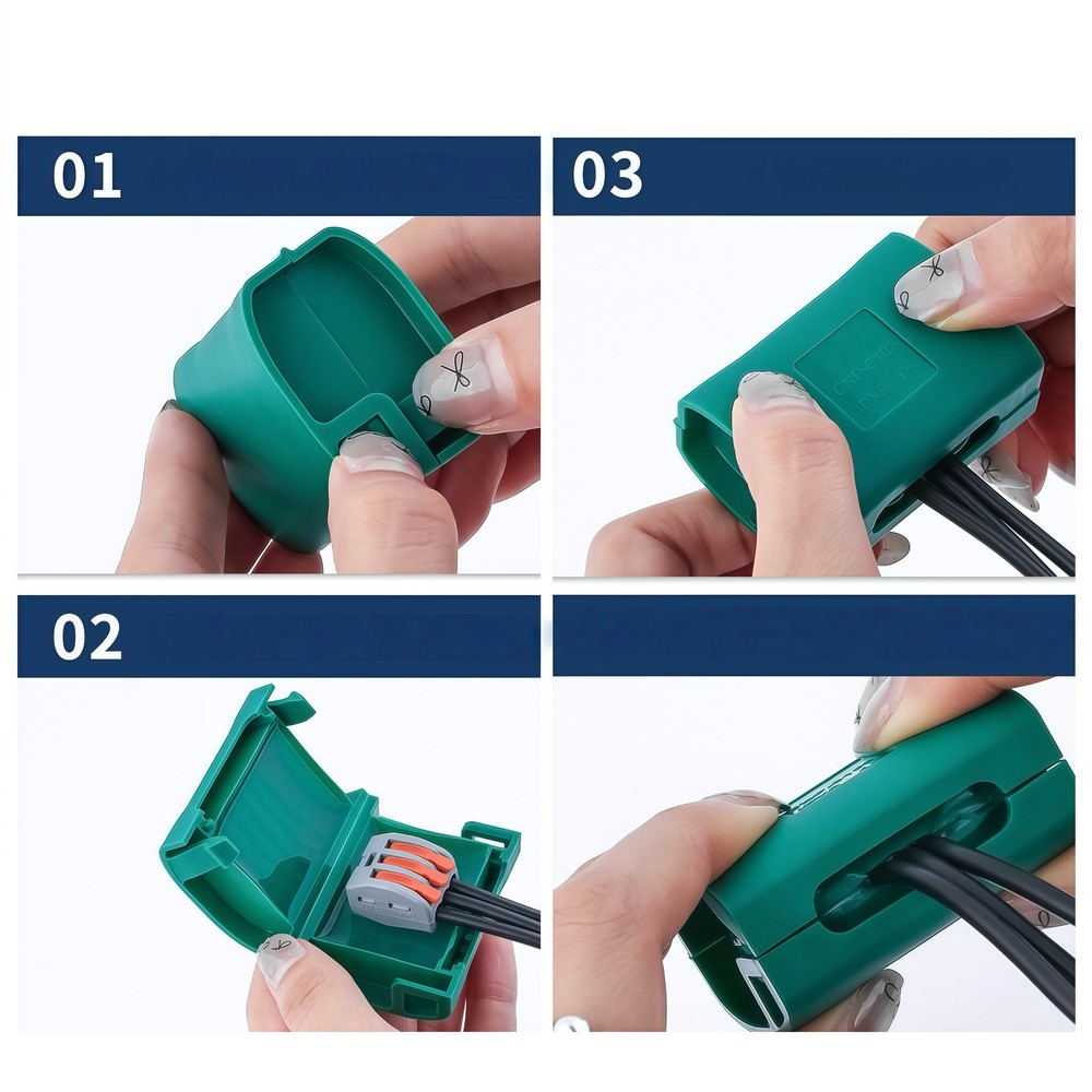 Samleboks med vandtæt samlemuffe til 2 ledninger - IP68-certificeret