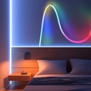 3m RGBIC Neon flex slange med Bluetooth App og fjernbetjening - Vævet reb, USB-opladning - Komplet sæt til lysdekorationer.