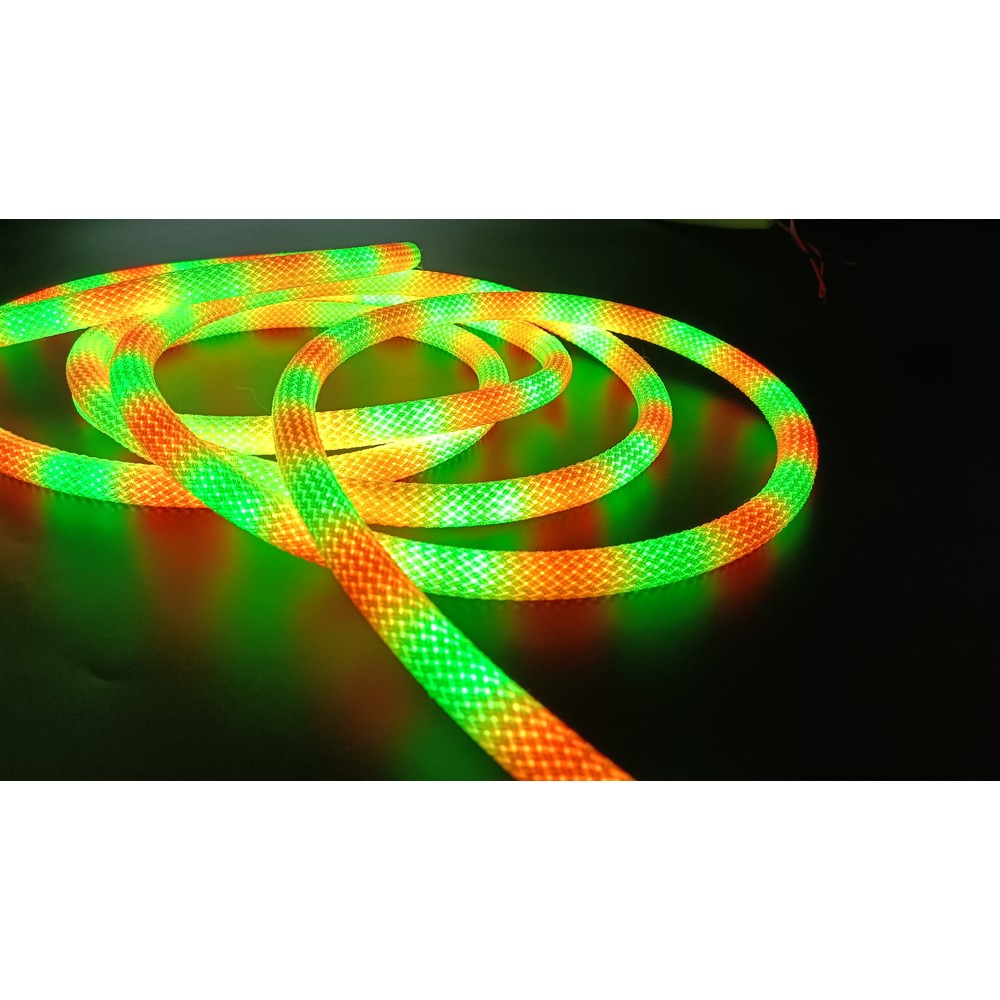 3m RGBIC Neon flex slange med Bluetooth App og fjernbetjening - Vævet reb, USB-opladning - Komplet sæt til lysdekorationer.