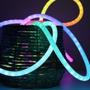 3m RGBIC Neon flex slange med Bluetooth App og fjernbetjening - Vævet reb, USB-opladning - Komplet sæt til lysdekorationer.