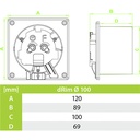 dRim standard ventilator m. kugleleje hvid front