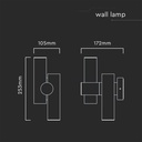 2-vejs spot væglampe med LED-modul, 600lm, 4000K, sort, IP44, 6W, 620lm
