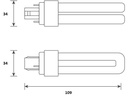 LED PL kompaktrør - 4.5W (10W), GX24d, EM+AC (840)
