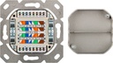 Modular vægdåse - 2 x RJ45, LSA, CAT6 skærmet, Hvid