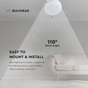 12W LED Væglampe 3000K - 1160lm, RA80, IP54 - Moderne og energieffektiv væglampe til indendørs eller udendørs brug