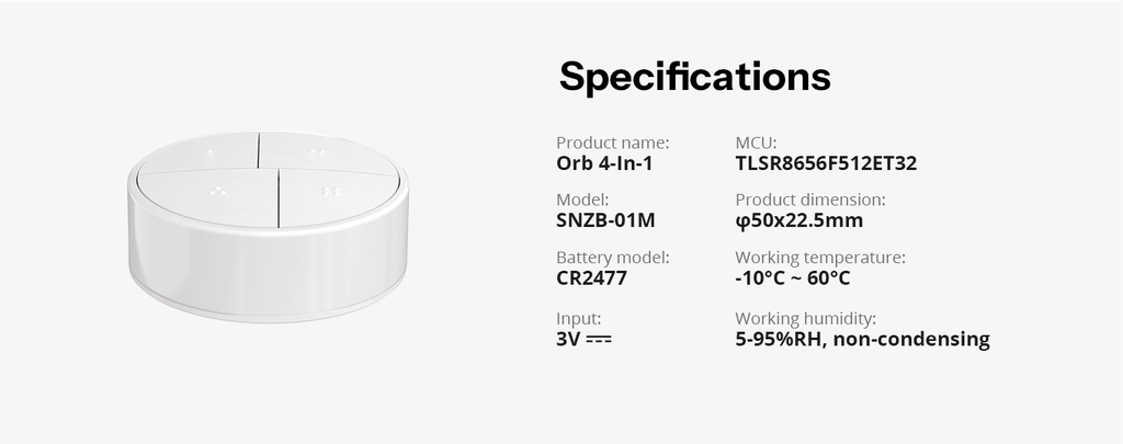 SNZB-01M - 4-i-1 smart scene switch (op til 16 scener)