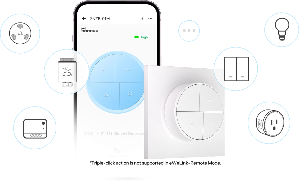 SNZB-01M - 4-i-1 smart scene switch (op til 16 scener)