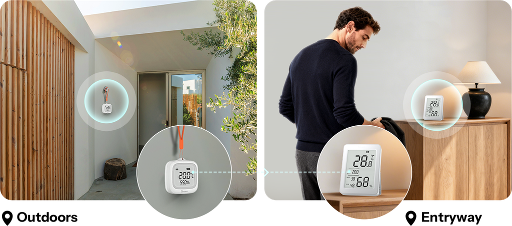 Zigbee SNZB-02DR2 - Temperatur- og Fugtighedssensor