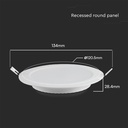 Samsung 6W nedsænket panel - 3000K, rund, 660lm, RA80, 5 års garanti