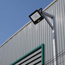 PIR sensor projektør 50W med Samsung chip og 1m kabel - 6500K, sort hus