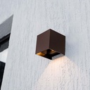 LED væglampe 9W med solcelle, PIR-sensor, corten hus - 3-i-1 funktion, IP65, 800lm