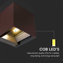 LED væglampe 9W med solcelle, PIR-sensor, corten hus - 3-i-1 funktion, IP65, 800lm