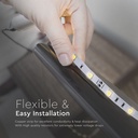 30 stk. LED-stribelys med en effekt på 4.8W, varm hvidt lys (3000K) og beskyttelsesklasse IP20