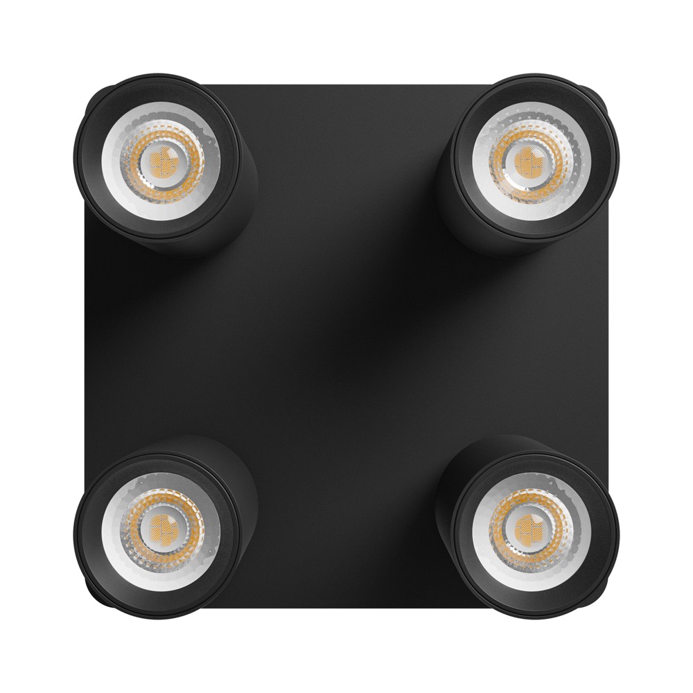 Madara Altro loftslampe med 4 GU10-pærer i sort - 230V, IP20 - Elegant belysning til loftet.
