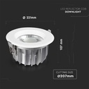 40W Reflektor Downlight - LED, COB, 4000K, Høj Lumen, RA80 - 4800lm