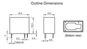 Subminiature relæ - 24VDC / 10A-250VAC, 1 x slutte (SPST-NO)