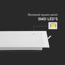 V-Tac 6W LED Indbygningspanel 12x12 cm 230V 660lm RA80 - Hul 11x11 cm