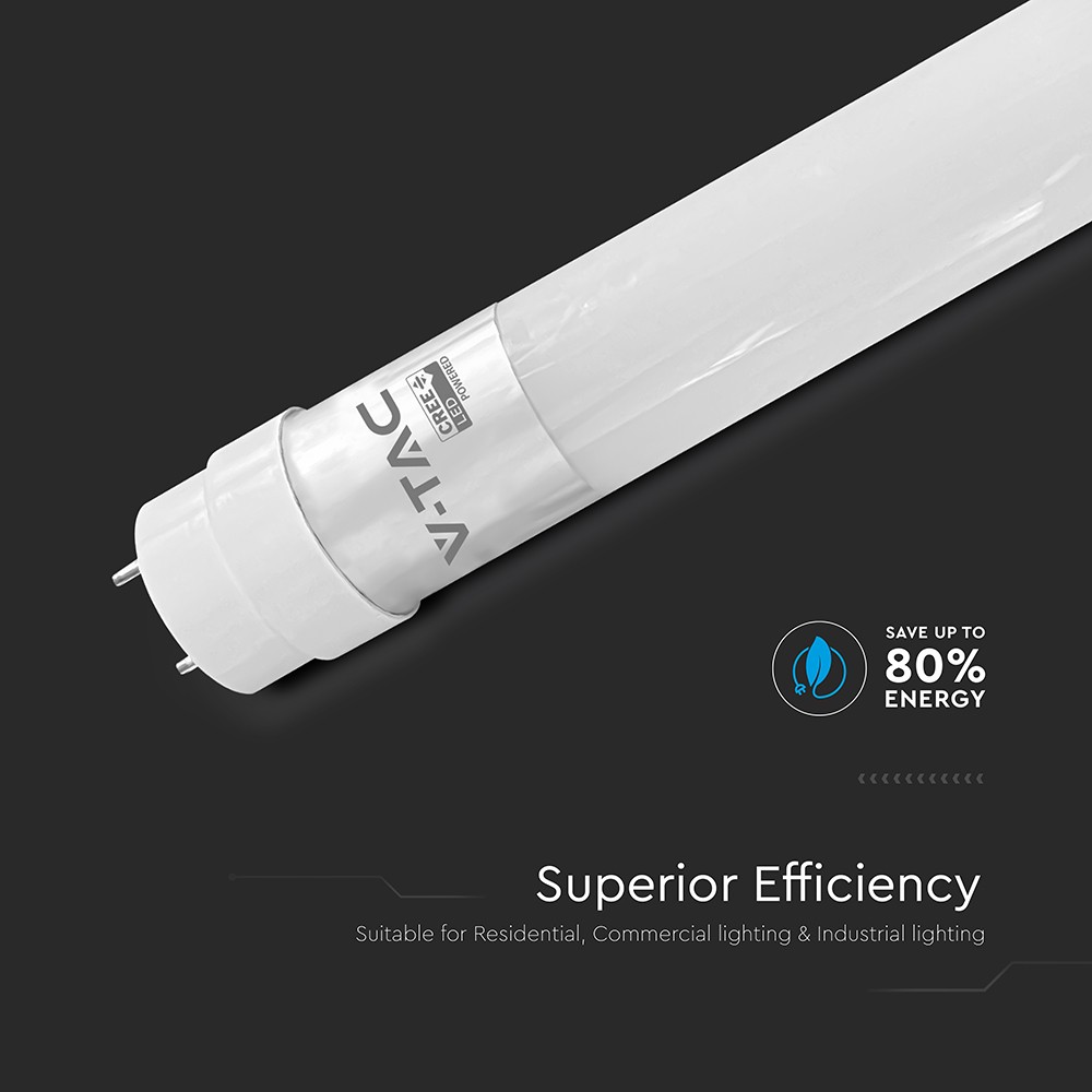 120 cm VT-121 rør 18W T8 - nano plast, Cree chip, 3000K, 6 års garanti