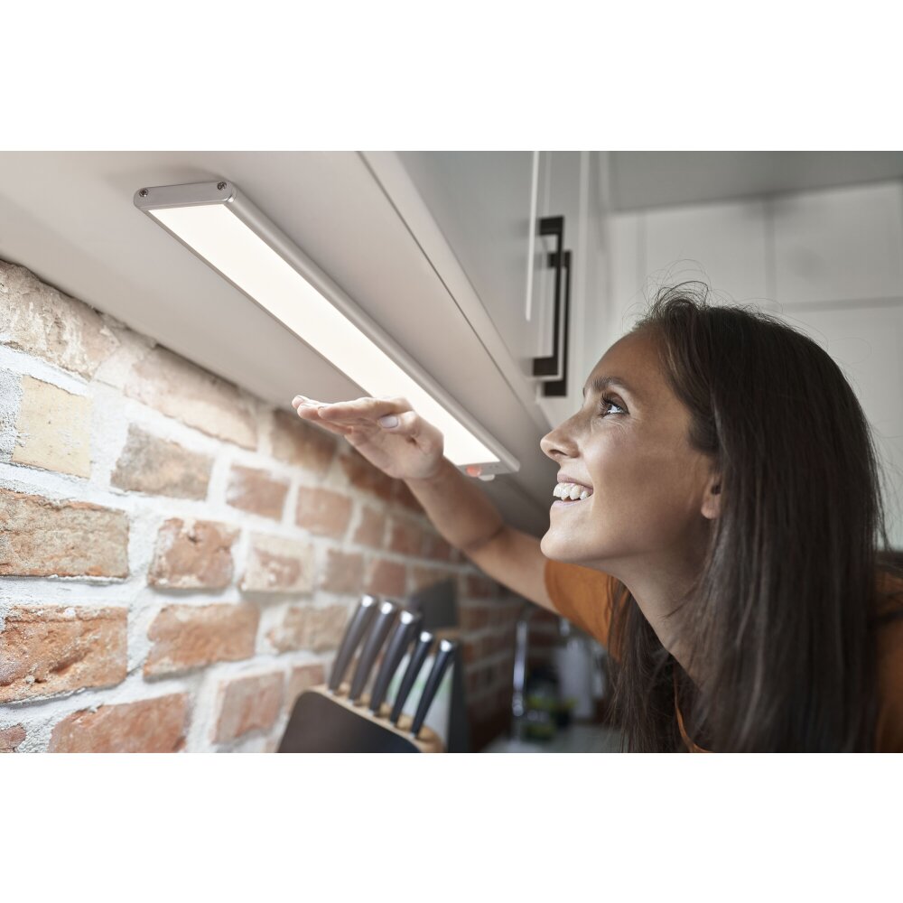 Flad Lineær LED lampe, Sensor, LiION bat. - 5V USB, 4W, 60cm