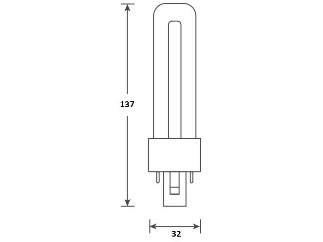 LED PL kompaktrør - 3W (7W), G23, EM+AC (830)