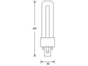 LED PL kompaktrør - 3W (7W), G23, EM+AC (830)