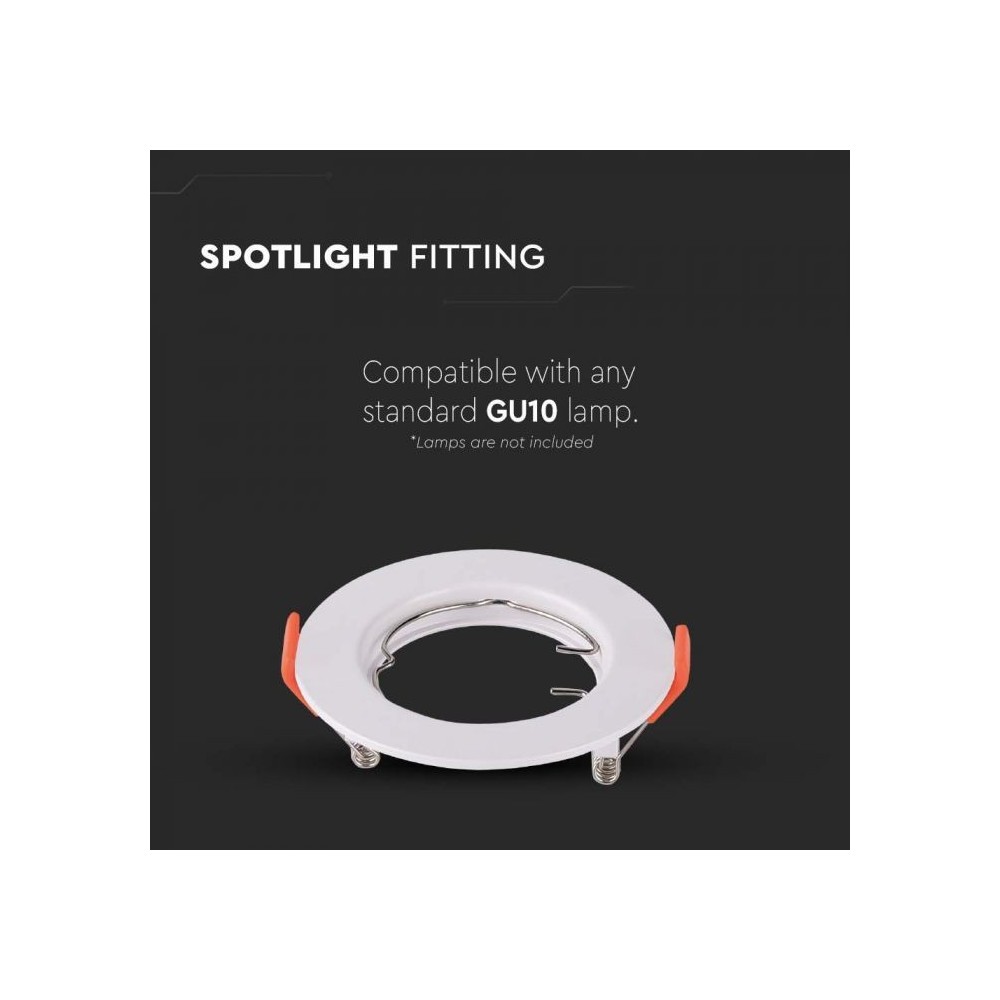 Downlight kit uden lyskilde - Ø8 cm, blank hvid, vælg MR16 eller GU10 fatning