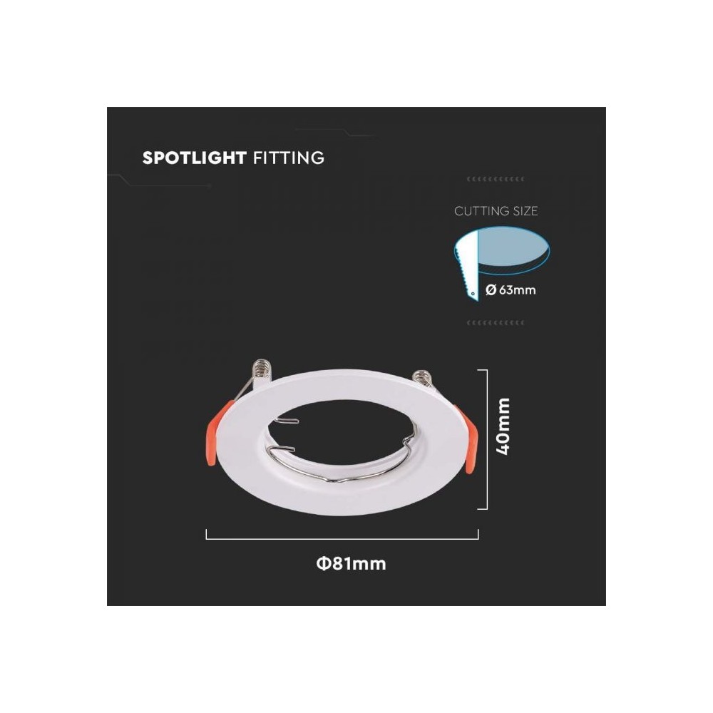 Downlight kit uden lyskilde - Ø8 cm, blank hvid, vælg MR16 eller GU10 fatning