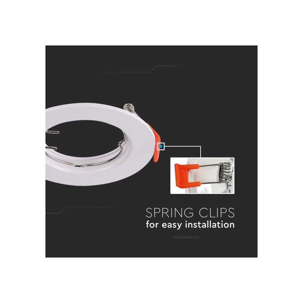 Downlight kit uden lyskilde - Ø8 cm, blank hvid, vælg MR16 eller GU10 fatning