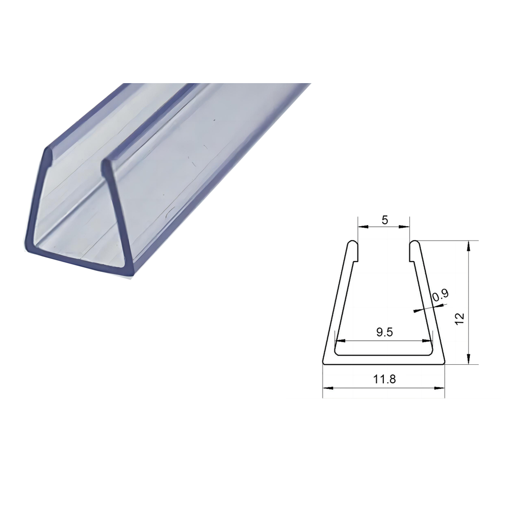 PVC profil til LED Neonflex, 8x16 mm, 1 meter, klar