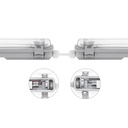 Dobbeltarmatur med Limea T8 LED-rør - 24W, 150cm, IP65 vandtæt, inkluderet. 48W, 161cm, traditionelt lysstofrør. Input: 230V. 5000lm. RA80. IP65.