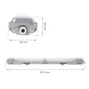 Limea T8 LED dobbeltarmatur m. IP65 vandtæt 9W LED rør