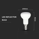 V-Tac 6W LED spotpære - Samsung LED chip, R50, E14, 450lm, RA80, 5 års garanti