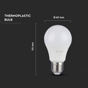 10 stk V-Tac 9W LED pærer - 200 grader, E27, erstatter 60W