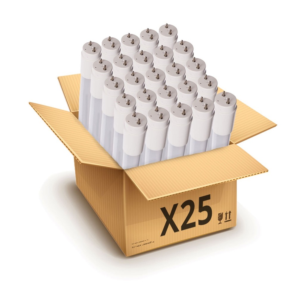 25x 120cm LED rør - Glas, 18W, Spectrum, 230V, 1850lm, RA80