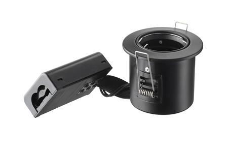 Indbygningsspot 230 v GU10 Max 7W Led Sort