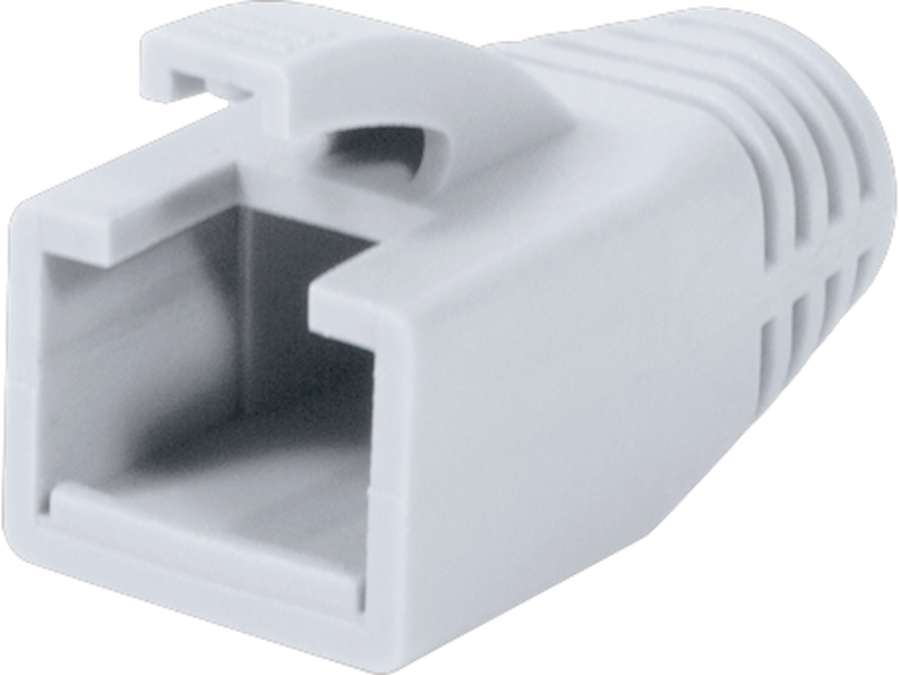 Blød hætte til RJ45 modularstik - 8mm, Hvid (50 stk.)
