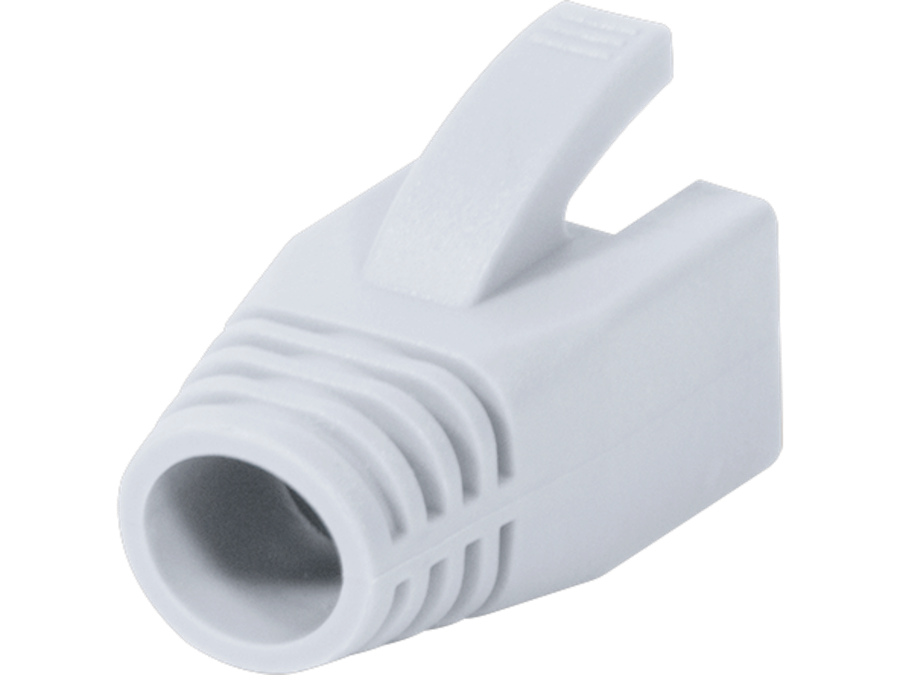 Blød hætte til RJ45 modularstik - 8mm, Hvid (50 stk.)