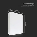 18W LED Dome Lys med Sensor, Samsung Chip, 4000K, Firkantet, Hvid Ramme, IP44 Beskyttelse