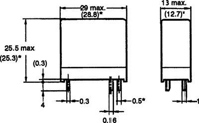 Vertikalt relæ - 24VDC / 16A, 1 x slutte (SPST-NO)