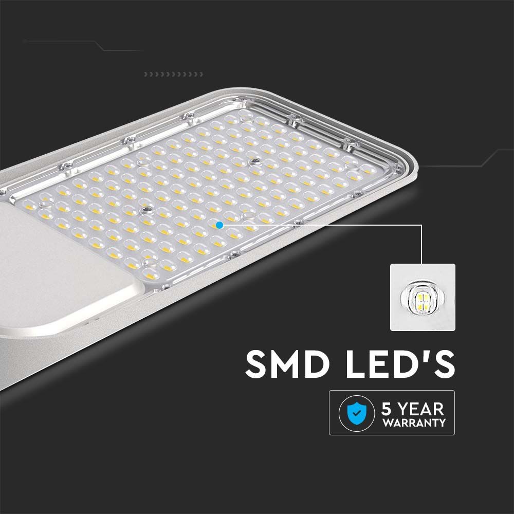 70W LED Gadelampe med Samsung Chip Adapter, 6500K, 110lm/W, IP65, 7500lm, RA70, 5 års garanti