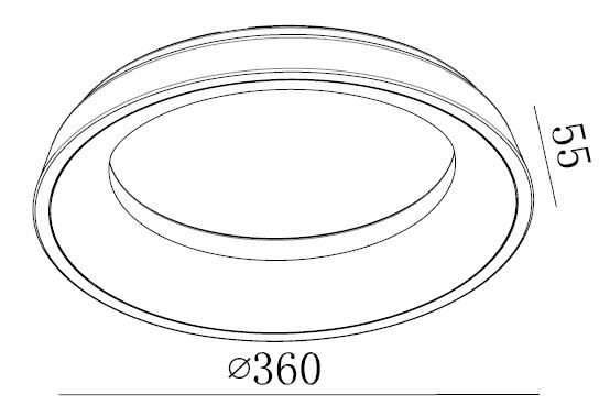 Designer LED-lampe O-Ring 300 35W/830 Antracit