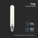 LED pære 4W E14 T20 klar glas 6500K - Vt-2204 LED kultråds, 400lm, RA80
